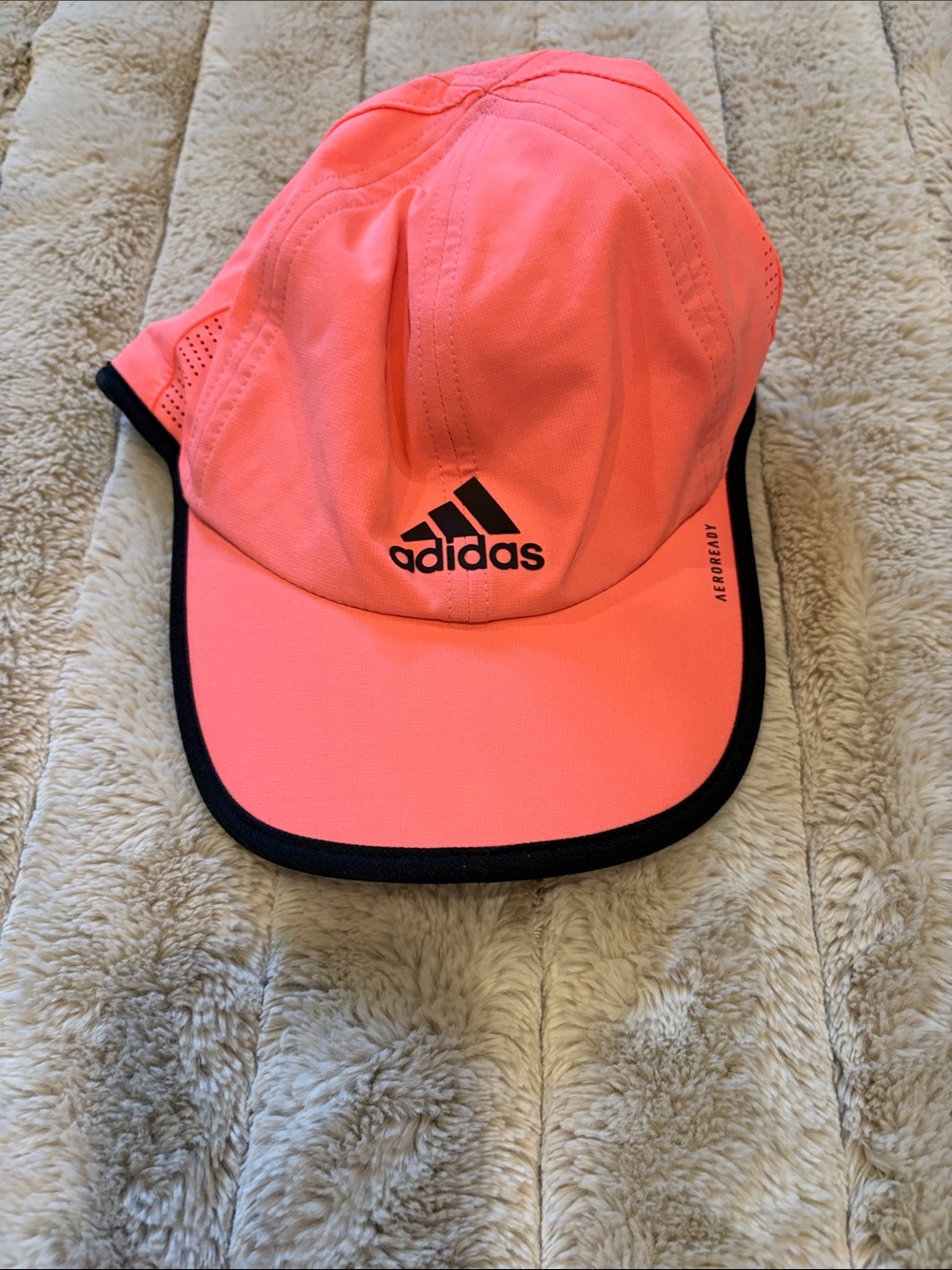 adidas Coral Pink Performance Cap with Black Trim